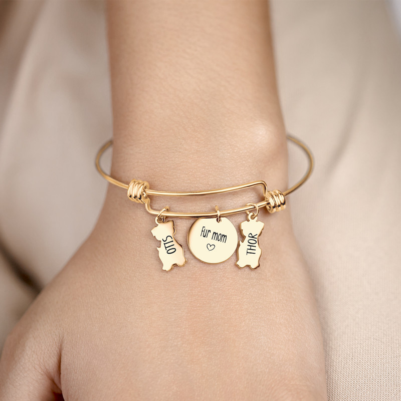 Bracelet Personnalisé Plusieurs Chiens - Gold - 62