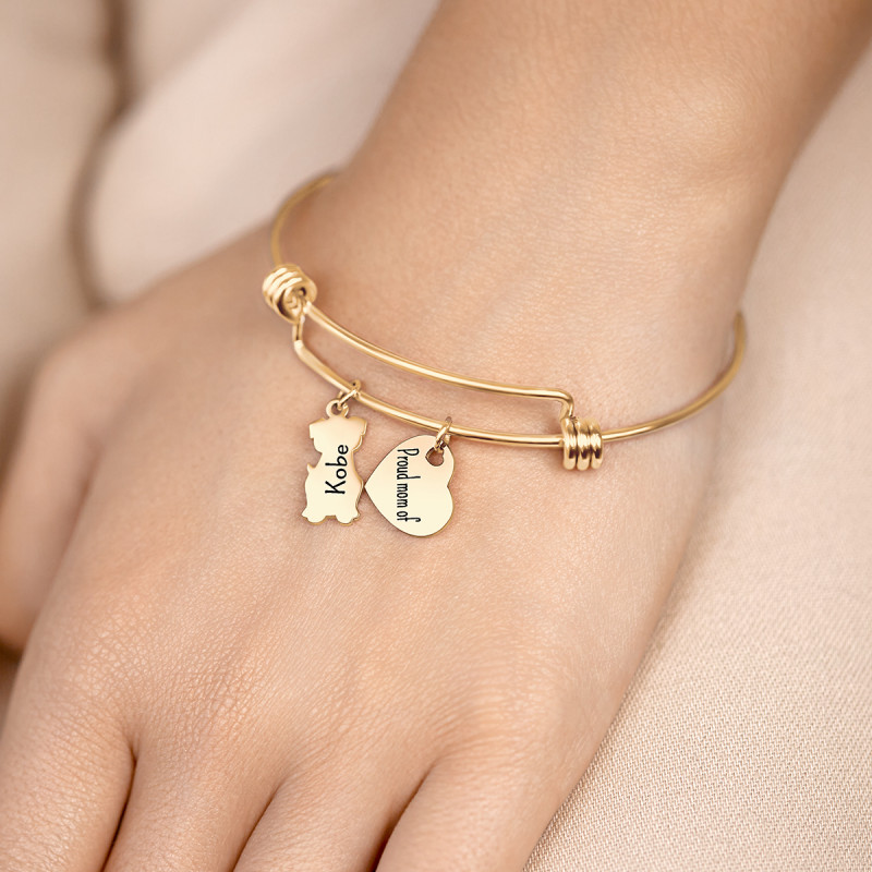 Bracelet Jonc Personnalisé Chat - Gold - 62