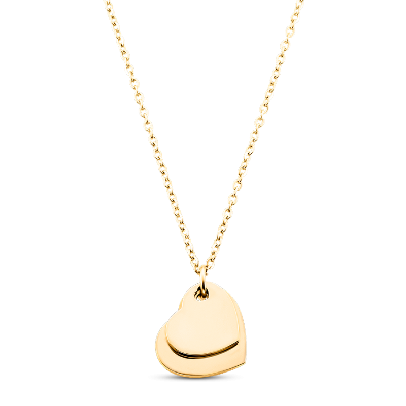 Collier Personnalisé Double Coeurs - Gold - 62