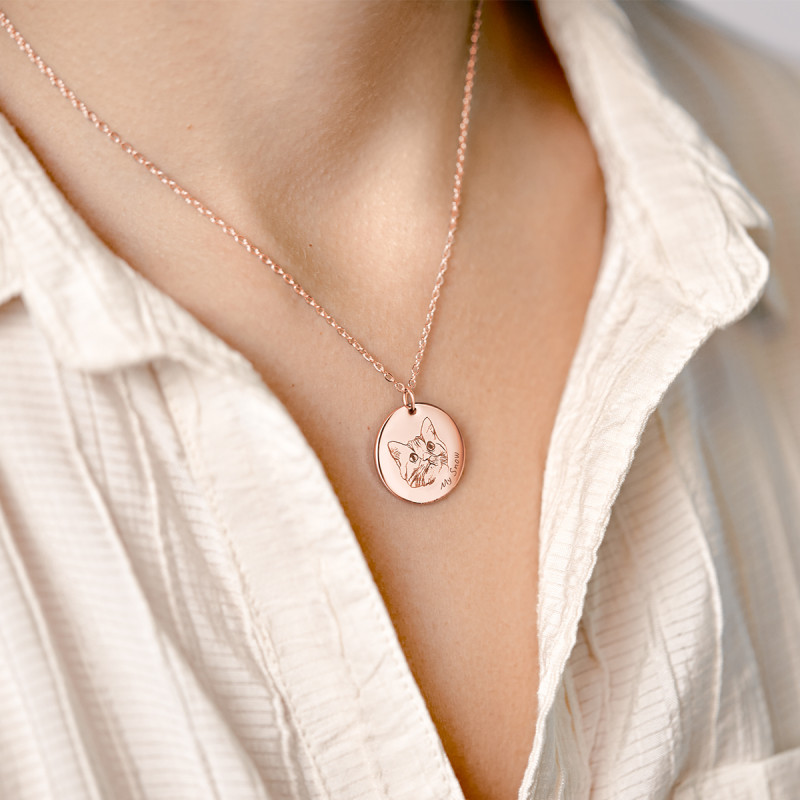 Collier Personnalisé Photo vers Dessin - Rosegold - 61