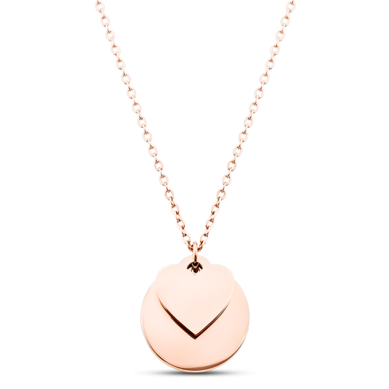 Collier Personnalisé Cercle et Coeur - Rosegold - 61